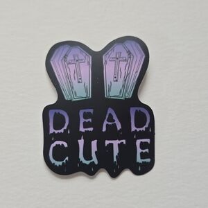 10/$10 Dead Cute Coffin Sticker Purple Teal Gradient